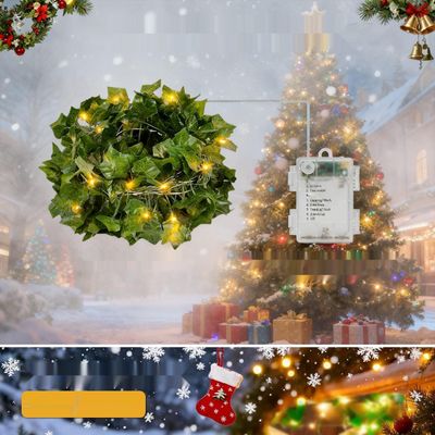 Dekofun Catena Luminosa Edera 10 m, 100 LED – biały ciepły, na baterie z pilotem