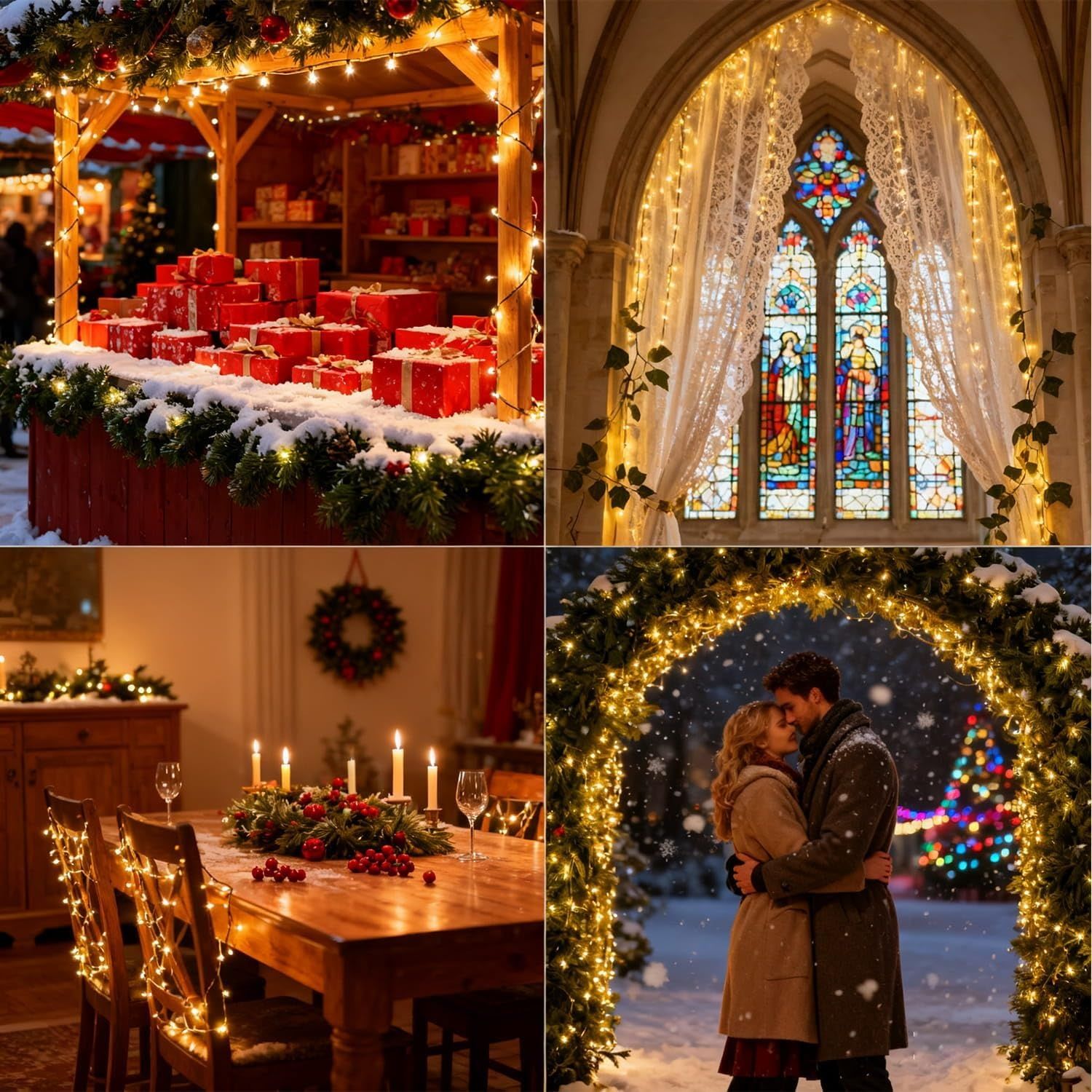 Dekofun Catena Luminosa Edera 10 m, 100 LED – biały ciepły, na baterie z pilotem