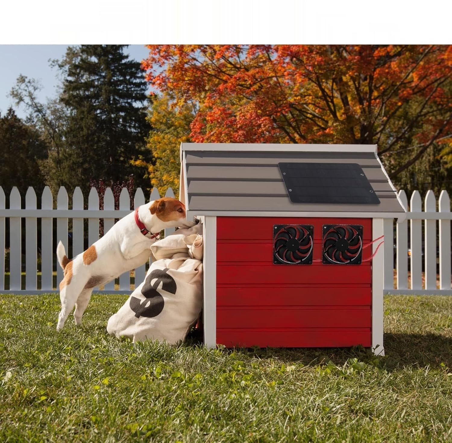 Agatige – zestaw panelu słonecznego z podwójnym wentylatorem wyciągowym, wodoodporny