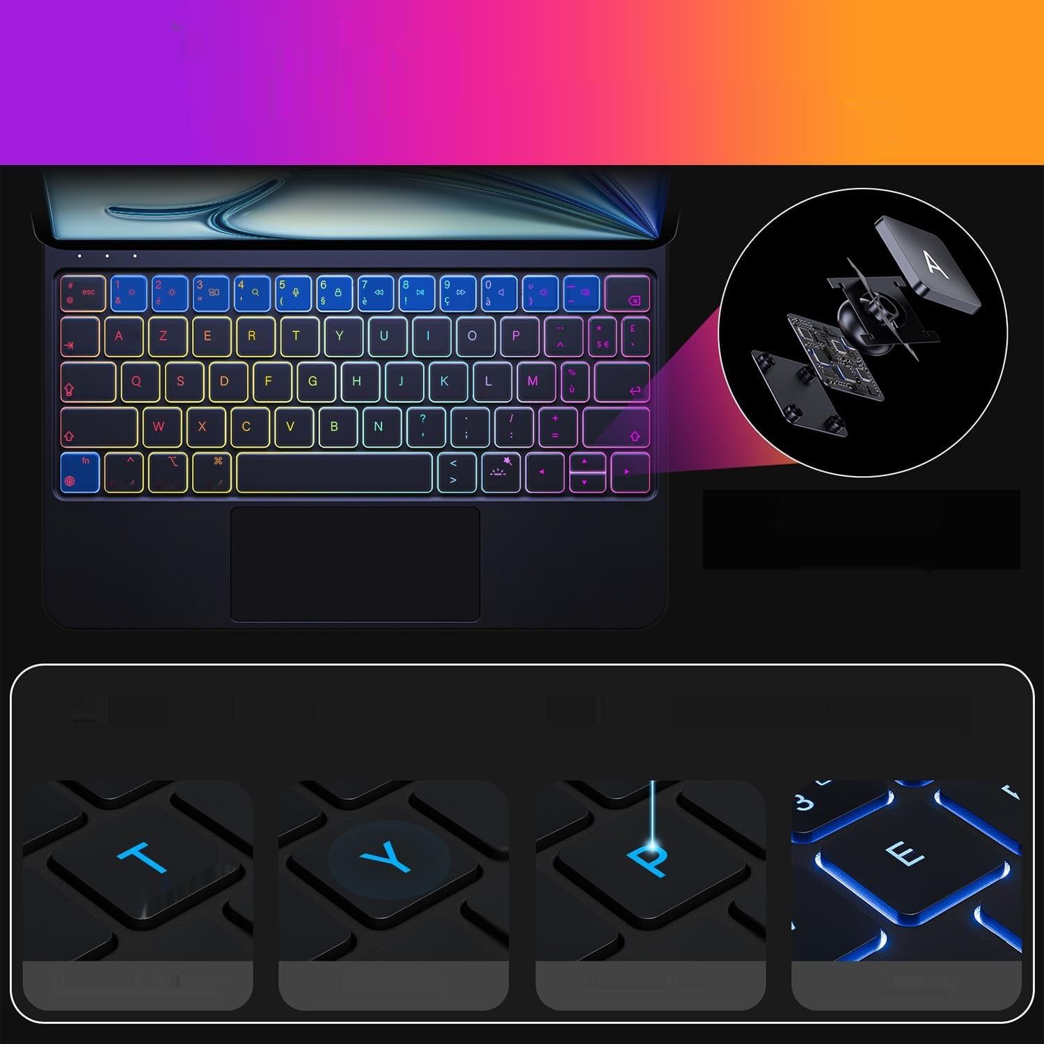 HOU Klawiatura AZERTY z touchpadem do iPad Air