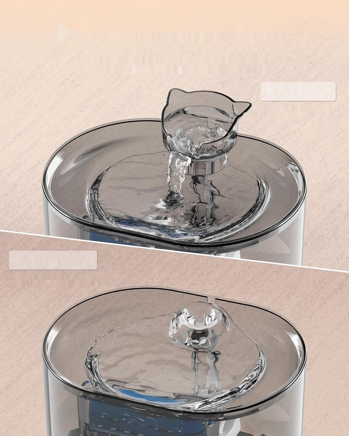 HAPUP Bezprzewodowa Fontanna dla Kotów 2,2 l z czujnikiem ruchu