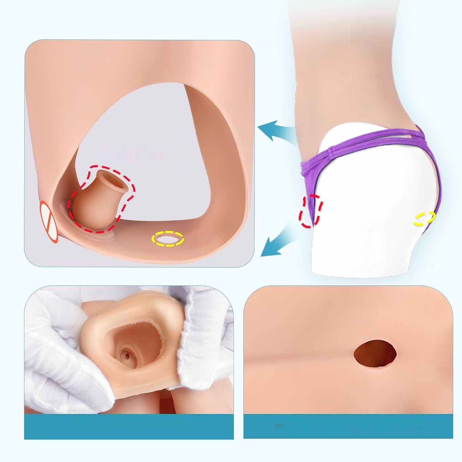 Vnmcry 2.0 Pro Jednoczęściowy strój kąpielowy crossdresser z silikonu, Bronze - A Cup