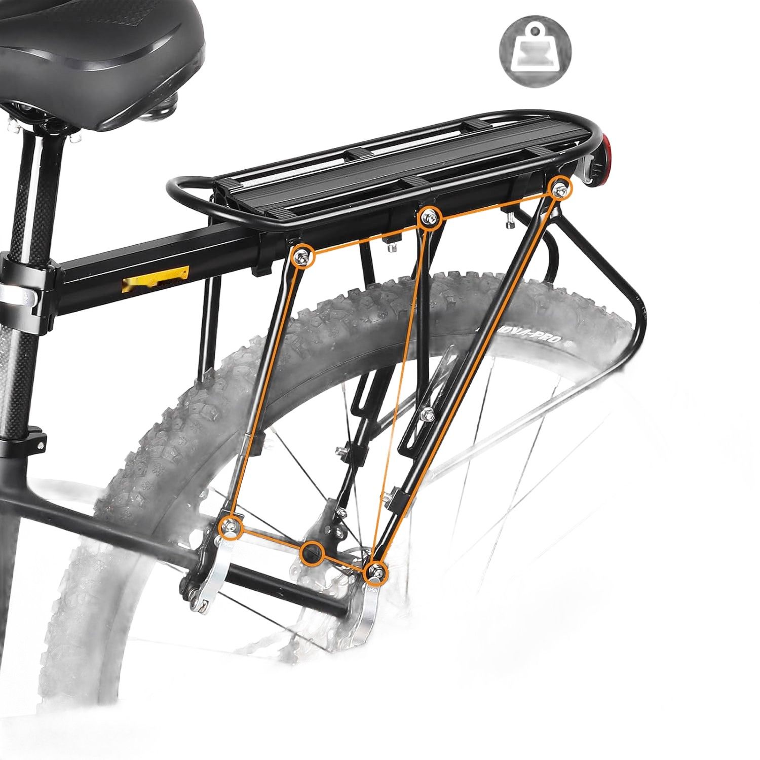 CHIMONA Bagażnik rowerowy z szybkozamykaczem, regulowany, z odblaskiem