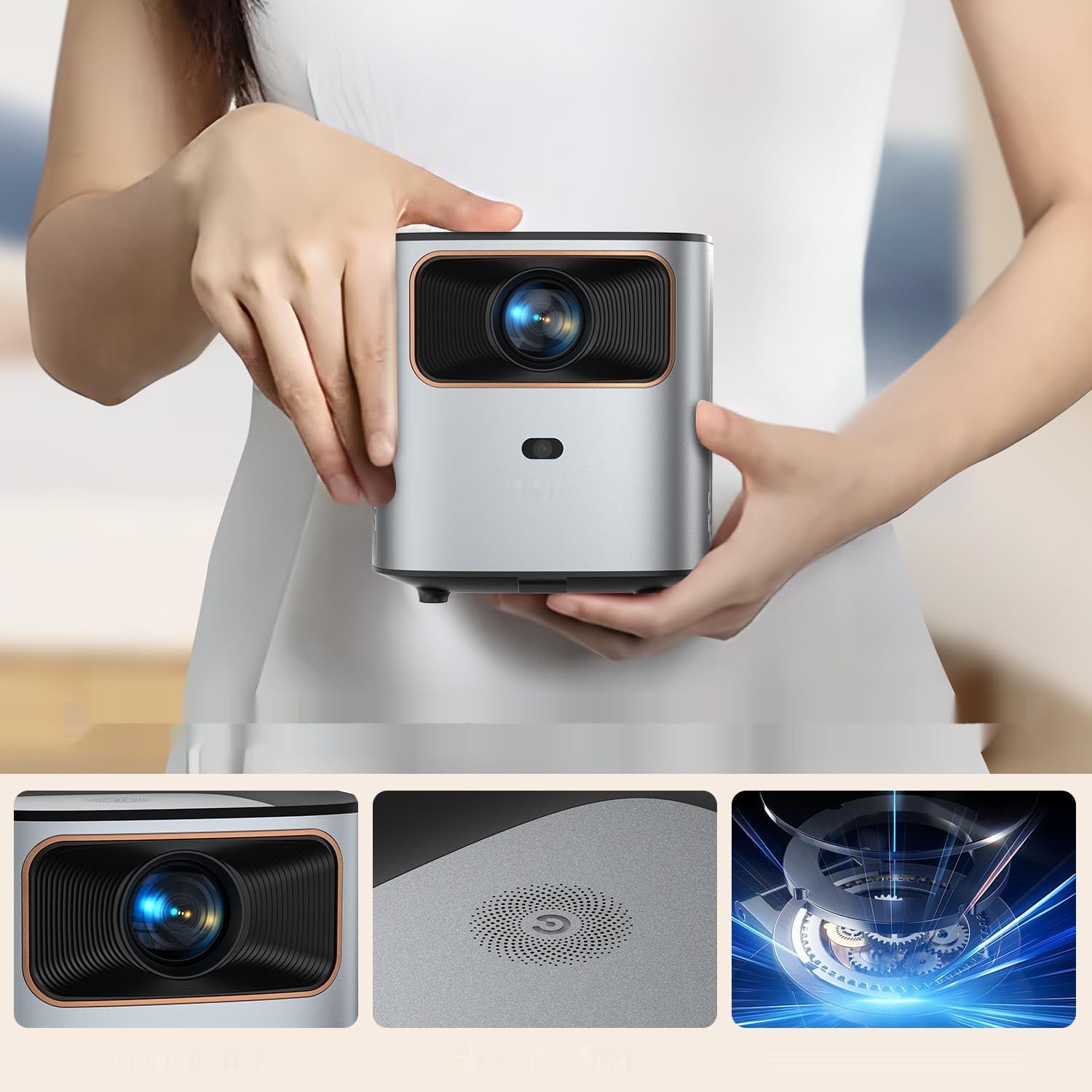 Projektor YUZINO 4K z elektrycznym focusem, WiFi i Bluetooth