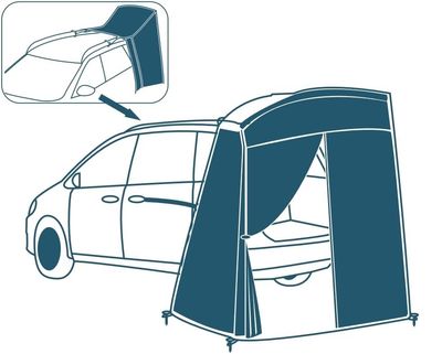 Namiot samochodowy SUV na klapę bagażnika SA&amp;MC, wodoodporny, czarny