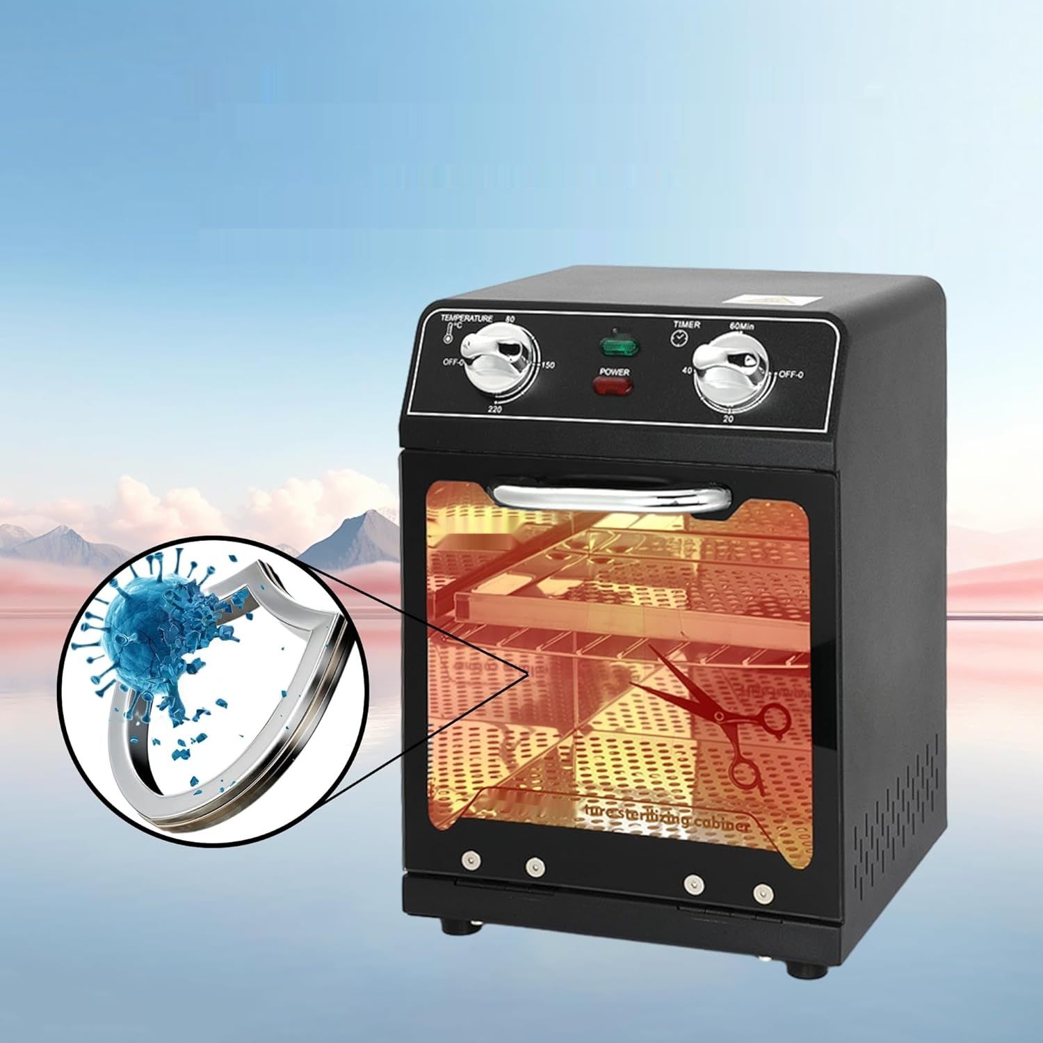 Henlivy Sterylizator wysokotemperaturowy 0–220°C z timerem SM220