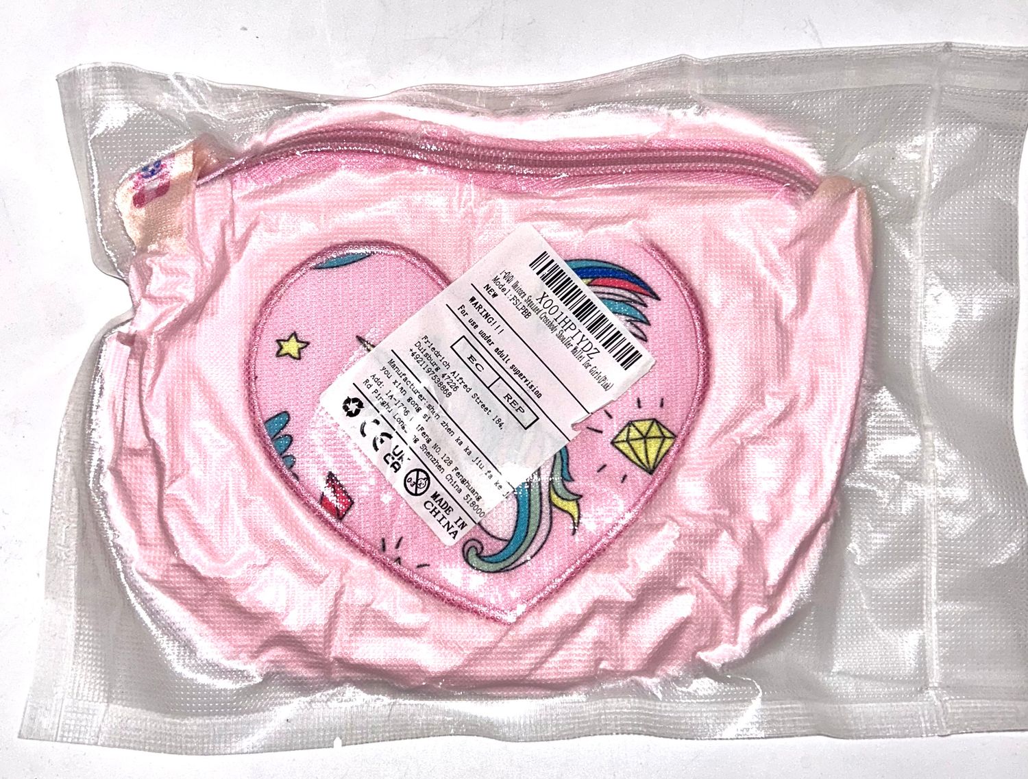 i-QiQi Mini torebka listonoszka, różowa * brokatowy jednorożec, port몬넷