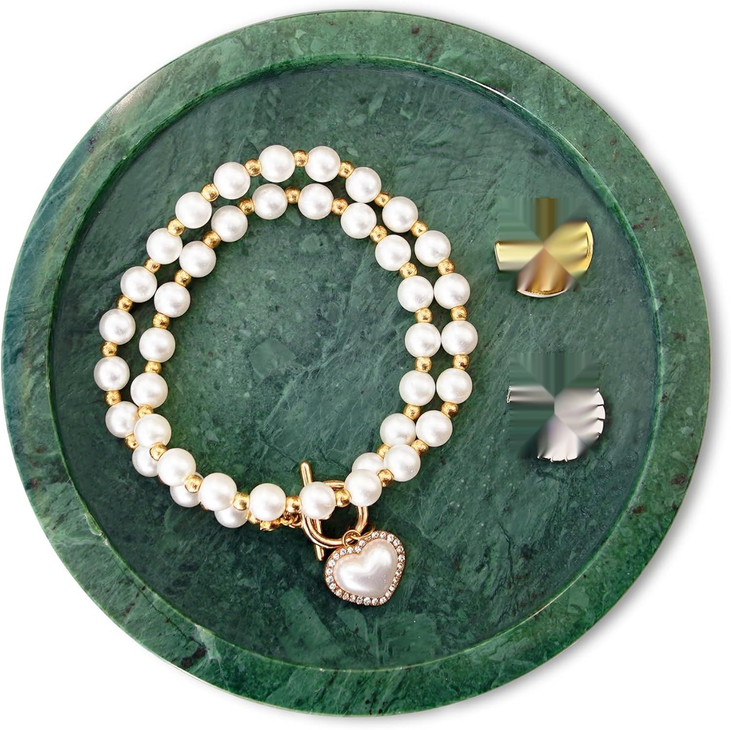 изменить фото на белый!!!    WORHE Naturalna marmurowa taca na pierścionki i biżuterię, okrągła дек