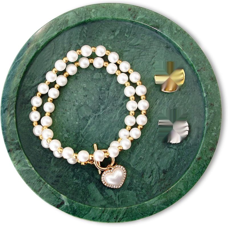 изменить фото на белый!!!    WORHE Naturalna marmurowa taca na pierścionki i biżuterię, okrągła дек