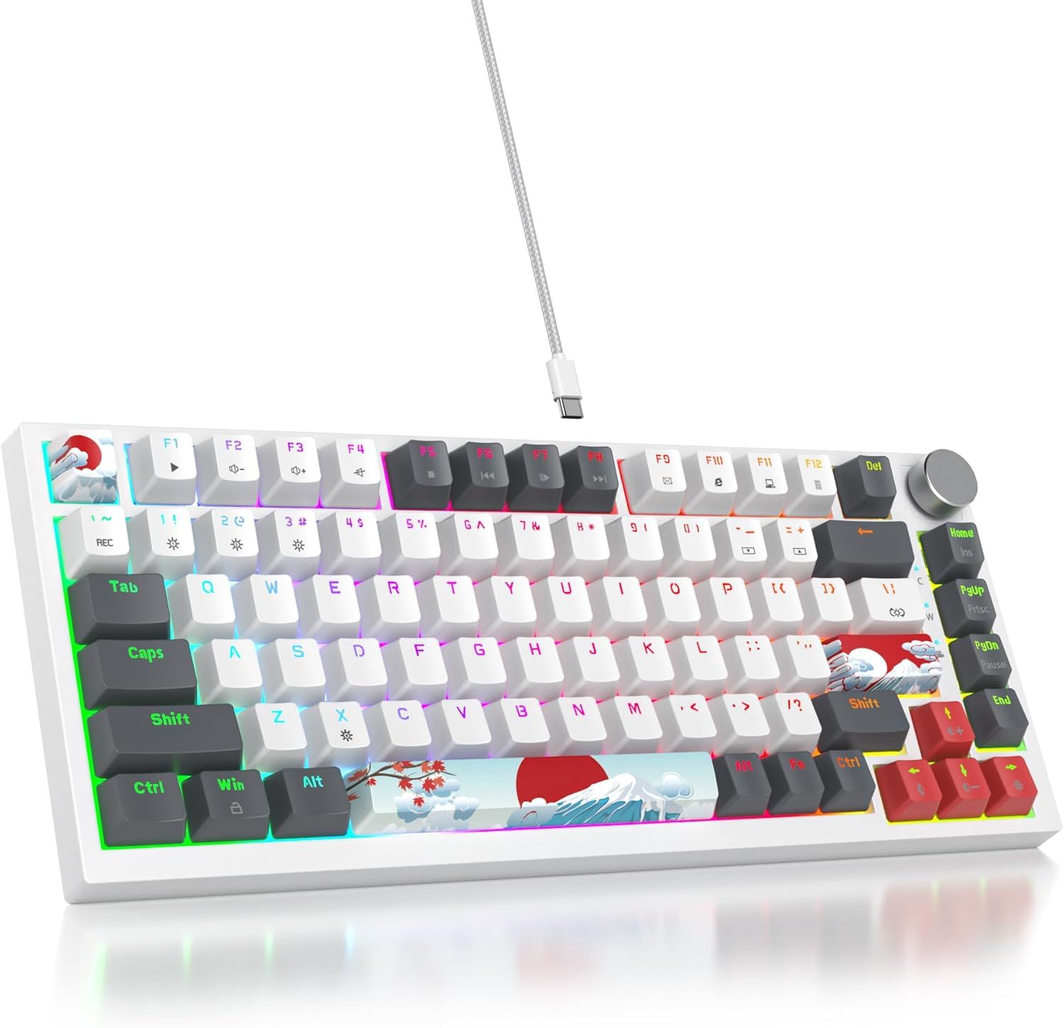 SOLIDEE 75% przewodowa klawiatura mechaniczna gamingowa RGB