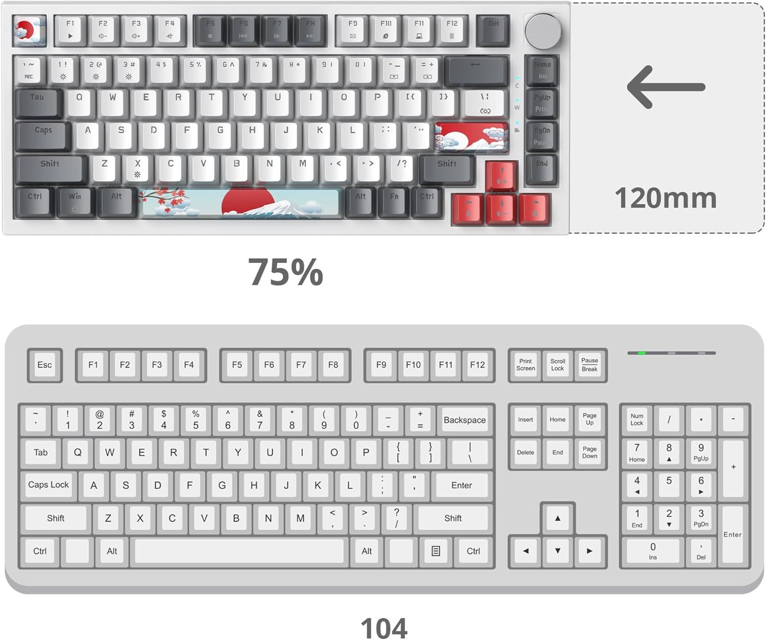 SOLIDEE 75% przewodowa klawiatura mechaniczna gamingowa RGB