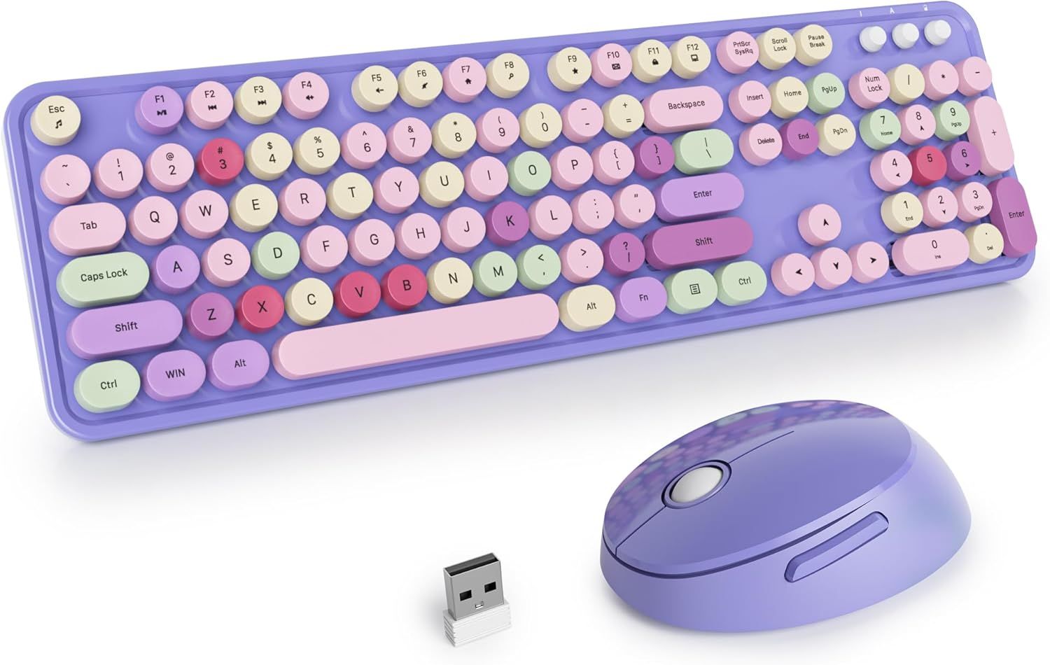 SOLIDEE Combo Klawiatura i Mysz Bezprzewodowa Mixed Purple (QWERTY US)