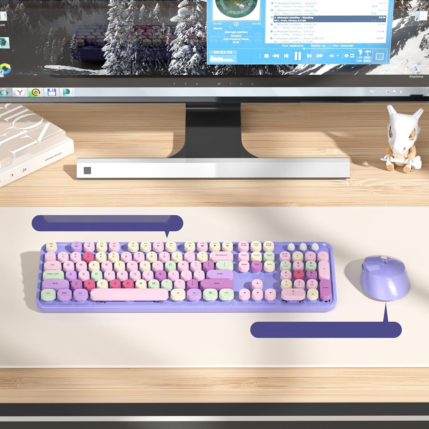 SOLIDEE Combo Klawiatura i Mysz Bezprzewodowa Mixed Purple (QWERTY US)