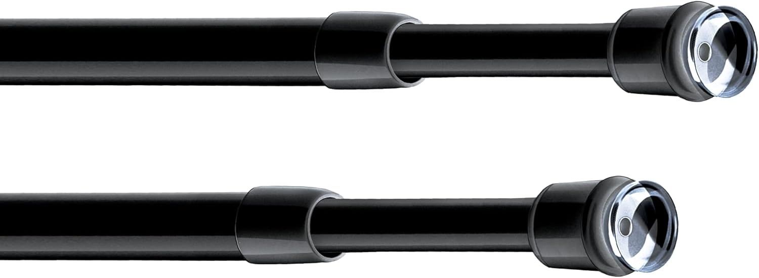 Karnisz bez wiercenia – rozsuwany karnisz bez wiercenia 2 sztuki, 58–85 cm, czarne