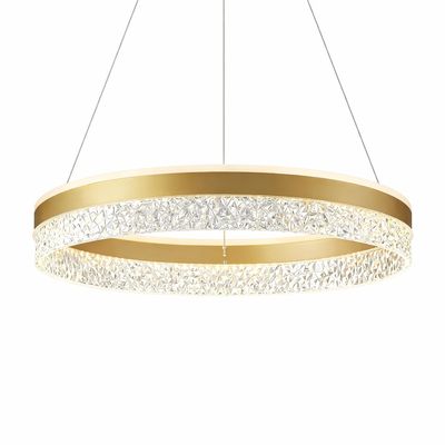 BRIMETI nowoczesna lampa wisząca LED 60W, 50 cm, złota, ściemnialna z pilotem i aplikacją