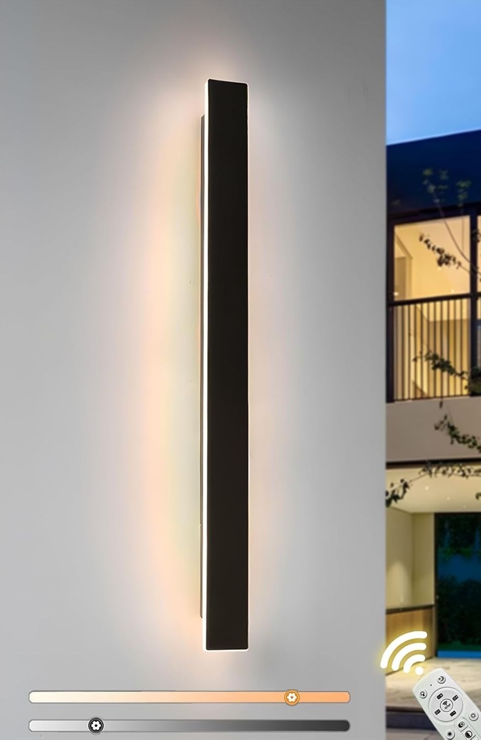 Zewnętrzna długa lampa ścienna LED 25 W z pilotem ZTWLEED, IP65, 120 cm