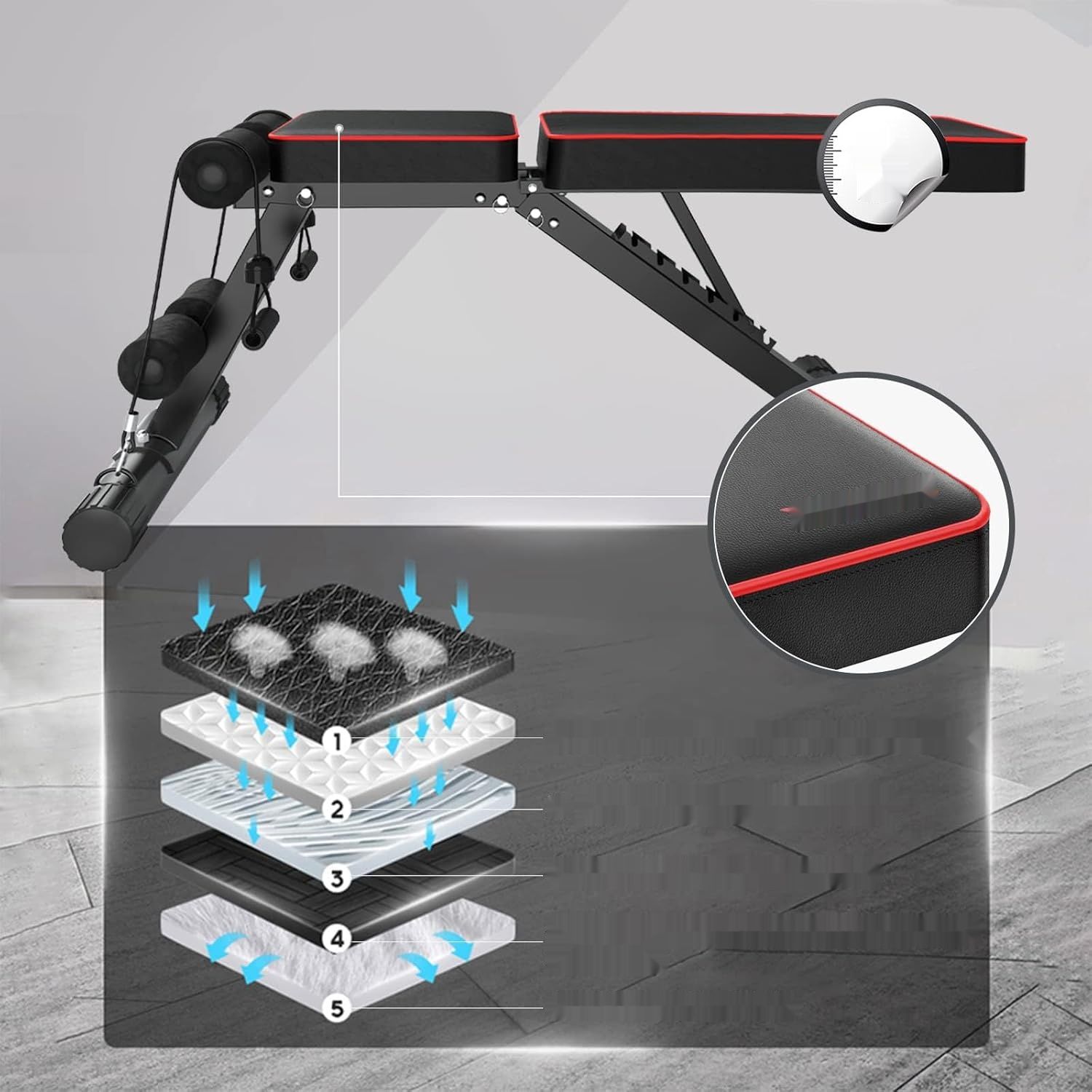 YOLEO Składana Ławka Hantlowa Multifunkcyjna 300 kg