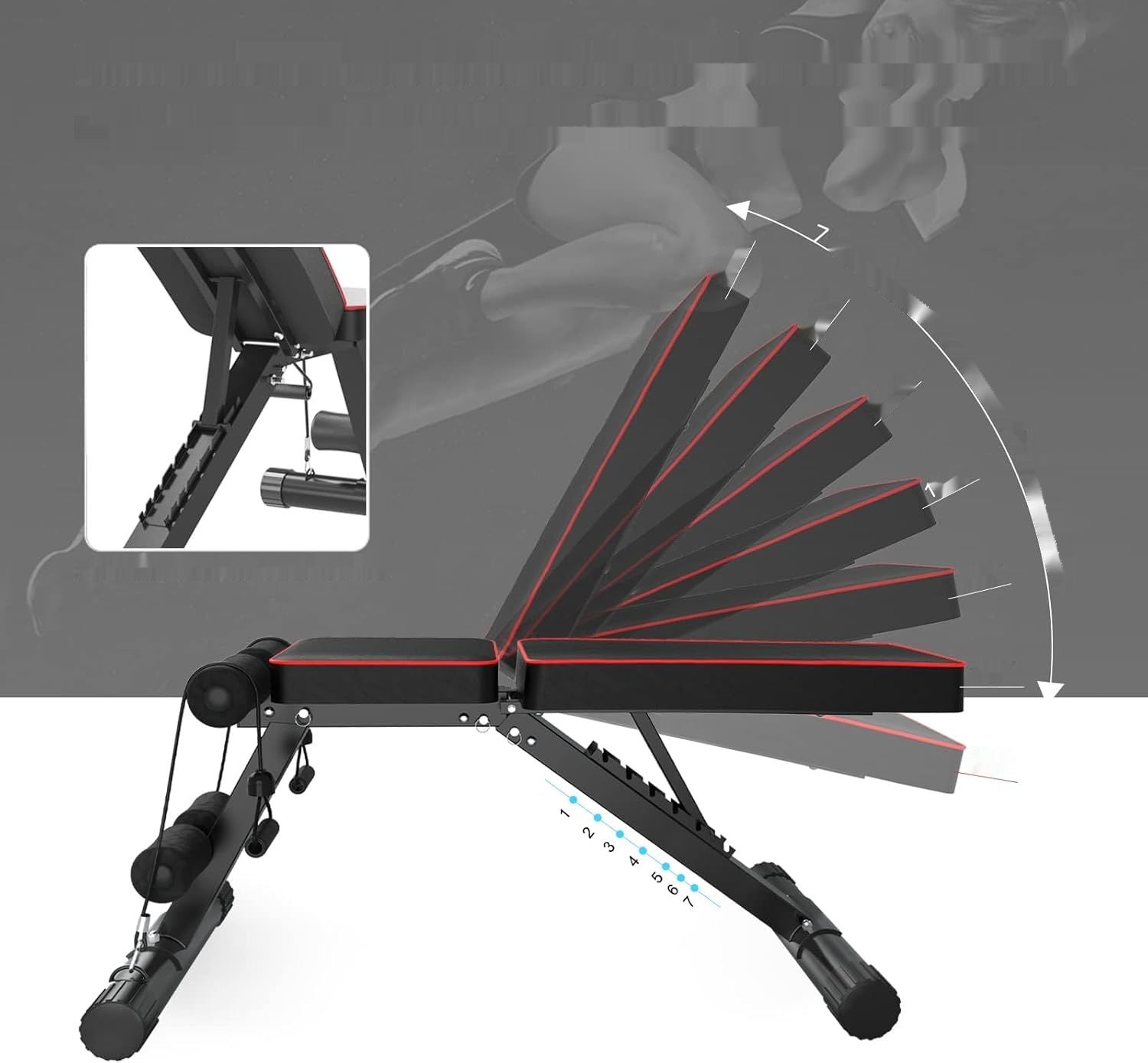 YOLEO Składana Ławka Hantlowa Multifunkcyjna 300 kg