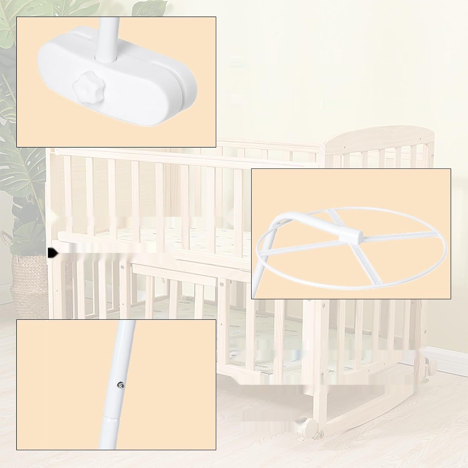 GAESHOW – regulowany stojak do baldachimu i moskitiery do łóżeczka dziecięcego