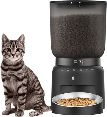 Automatyczny dozownik karmy dla kota i psa Tivray 4,2 L z miską ze stali nierdzewnej