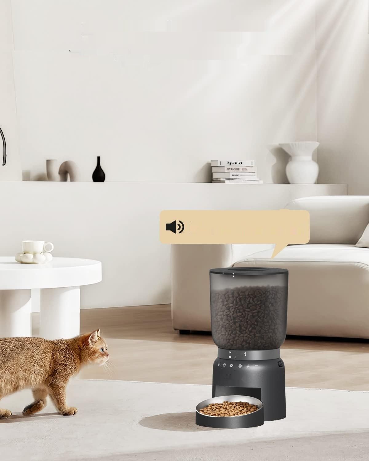 Automatyczny dozownik karmy dla kota i psa Tivray 4,2 L z miską ze stali nierdzewnej