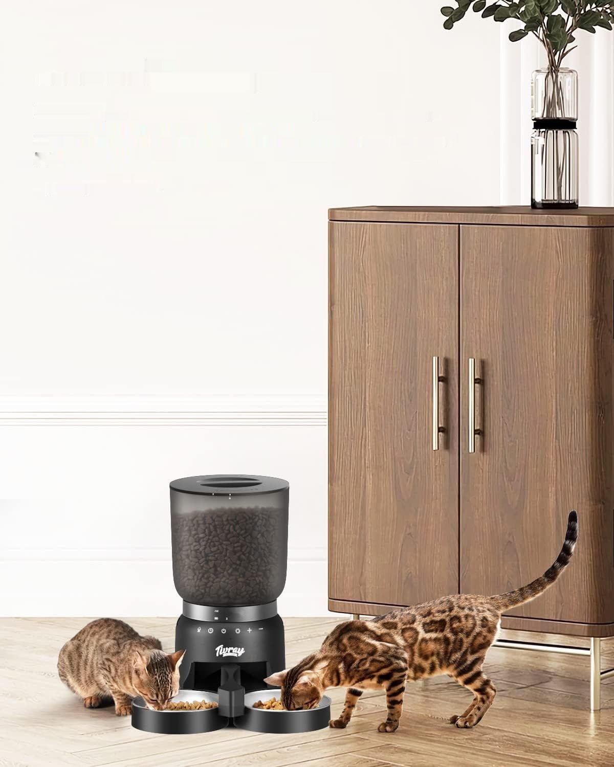 Automatyczny dozownik karmy dla kota i psa Tivray 4,2 L z miską ze stali nierdzewnej