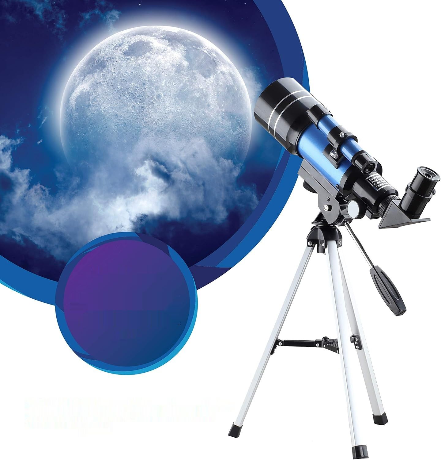 Aomekie 70/300 – teleskop astronomiczny dla początkujących dzieci z adapterem do smartfona