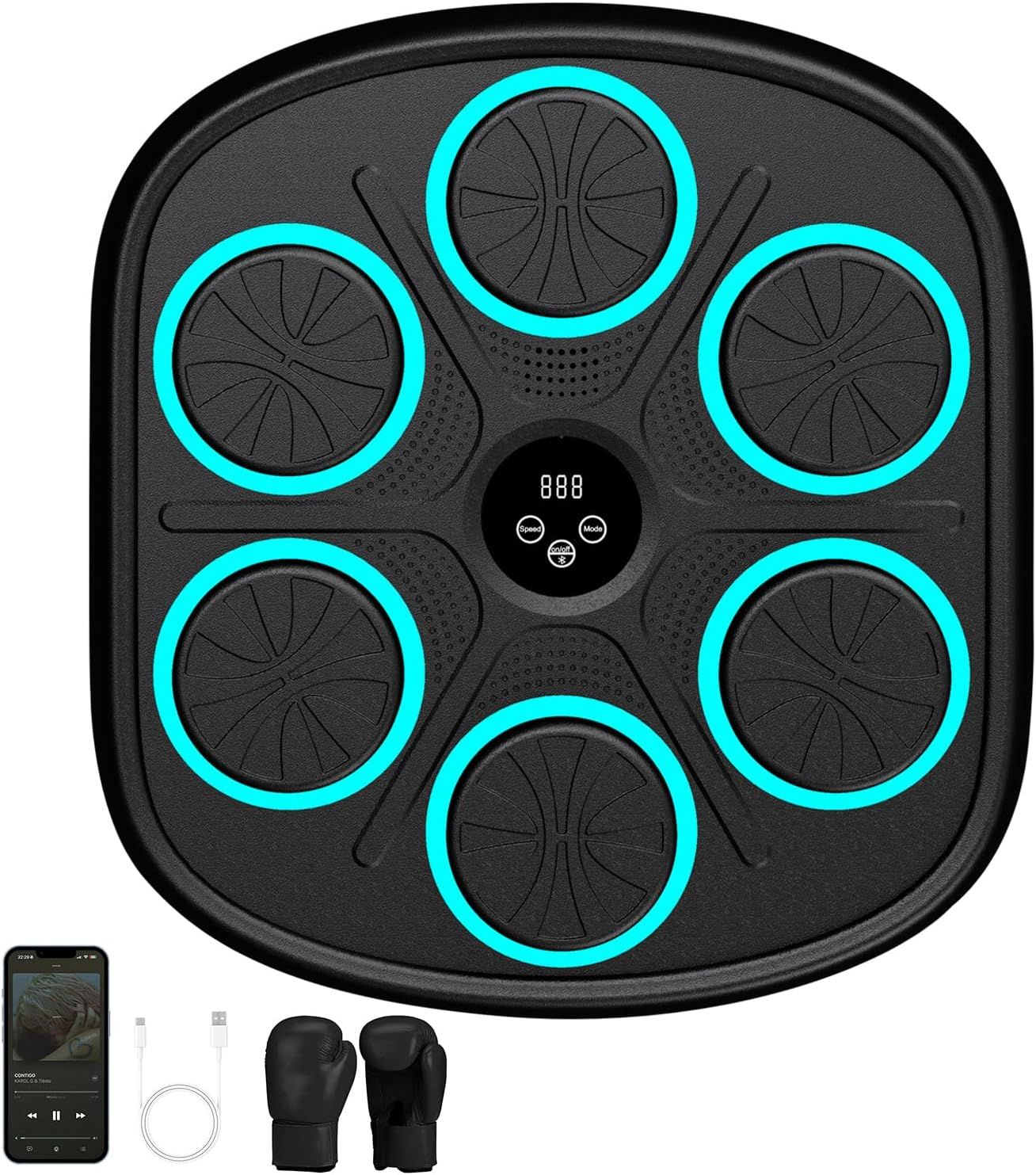 Music Boxing Machine AHWOiHS QJBYIC81 – Muzyczna maszynka bokserska na ścianę z rękawicami