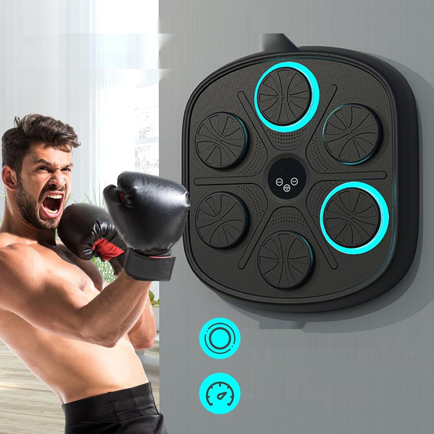 Music Boxing Machine AHWOiHS QJBYIC81 – Muzyczna maszynka bokserska na ścianę z rękawicami