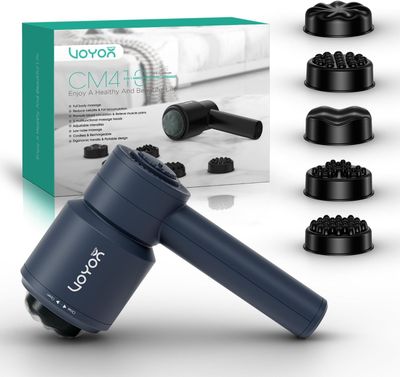 VOYOR-HEALTH CM410 – Elektryczny masażer antycellulitowy z 5 głowicami, bezprzewodowy, czarny