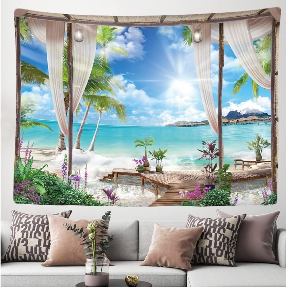 Ulticool – Plaża morze natura – Gobelin ścienny – 200 x 150 cm – Duży