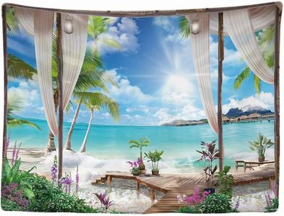 Ulticool – Plaża morze natura – Gobelin ścienny – 200 x 150 cm – Duży