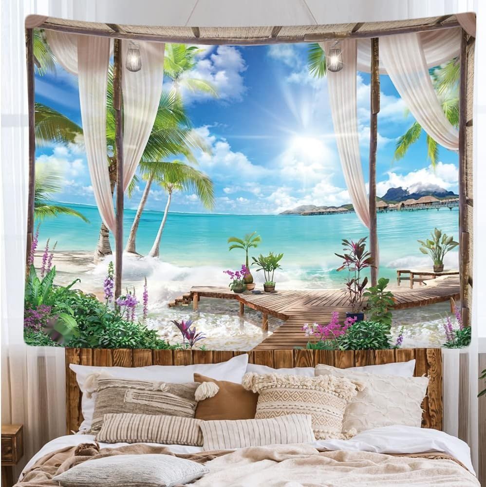 Ulticool – Plaża morze natura – Gobelin ścienny – 200 x 150 cm – Duży