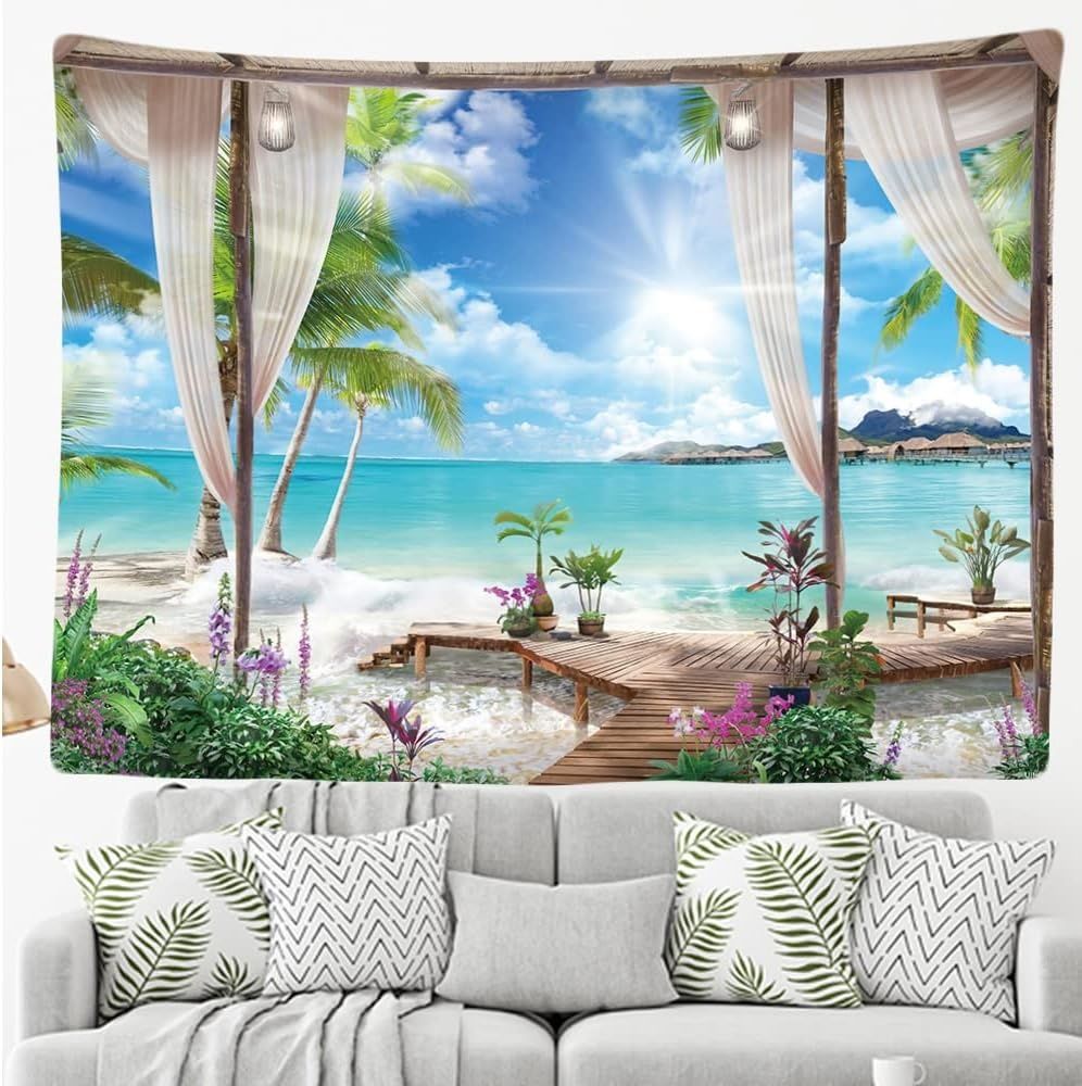 Ulticool – Plaża morze natura – Gobelin ścienny – 200 x 150 cm – Duży