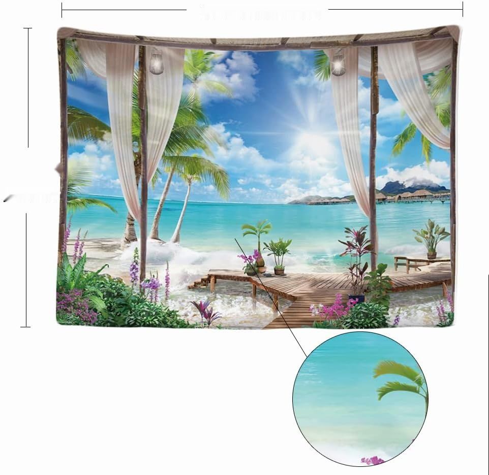 Ulticool – Plaża morze natura – Gobelin ścienny – 200 x 150 cm – Duży