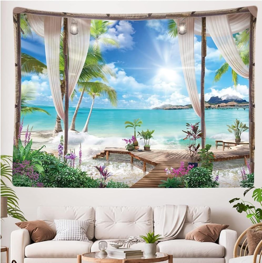 Ulticool – Plaża morze natura – Gobelin ścienny – 200 x 150 cm – Duży