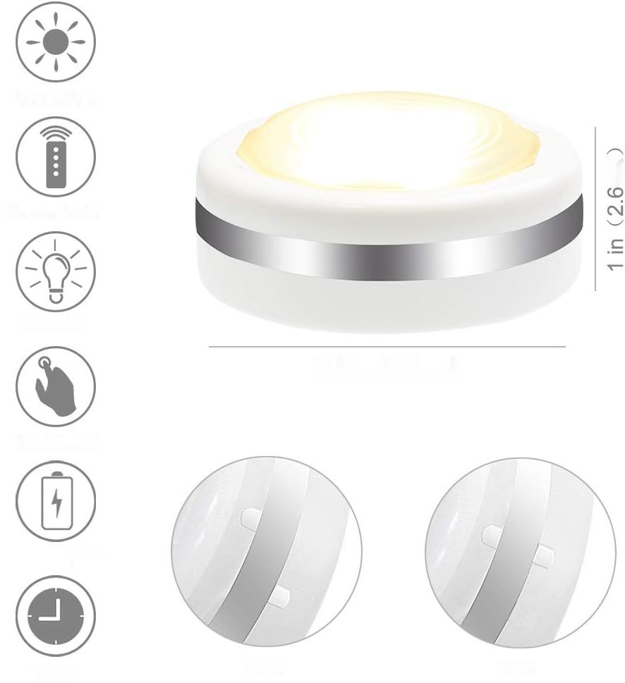 Lampki do szafek Cadrim, lampka LED na schody z pilotem, zestaw 6 sztу