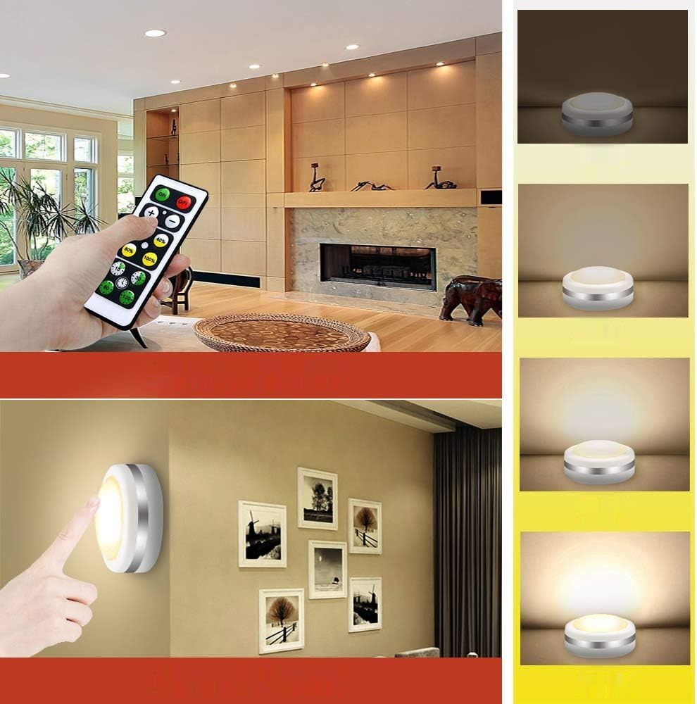 Lampki do szafek Cadrim, lampka LED na schody z pilotem, zestaw 6 sztу