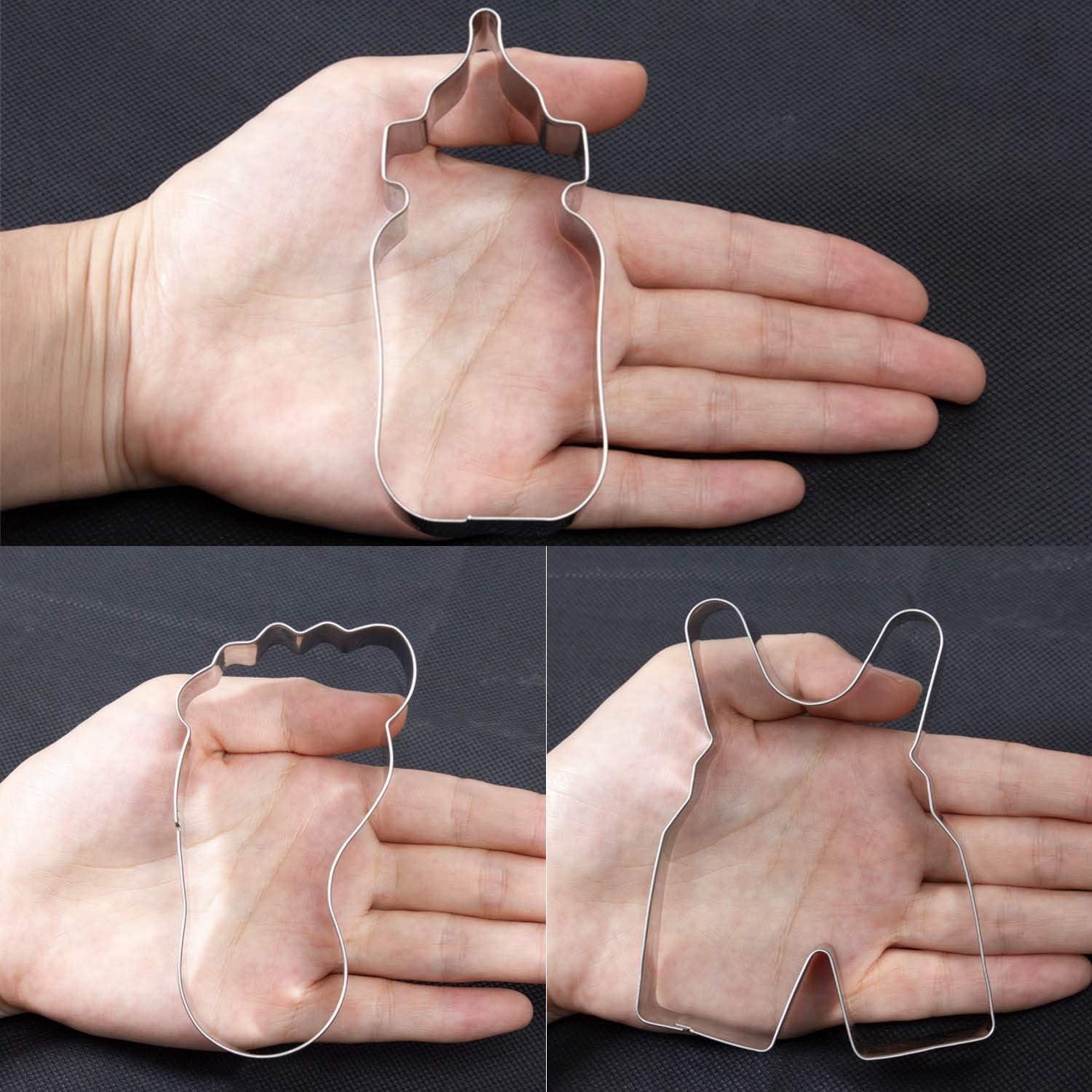 Zestaw foremek do wykrawania na przyjęcie baby shower: śpioszki, ślini