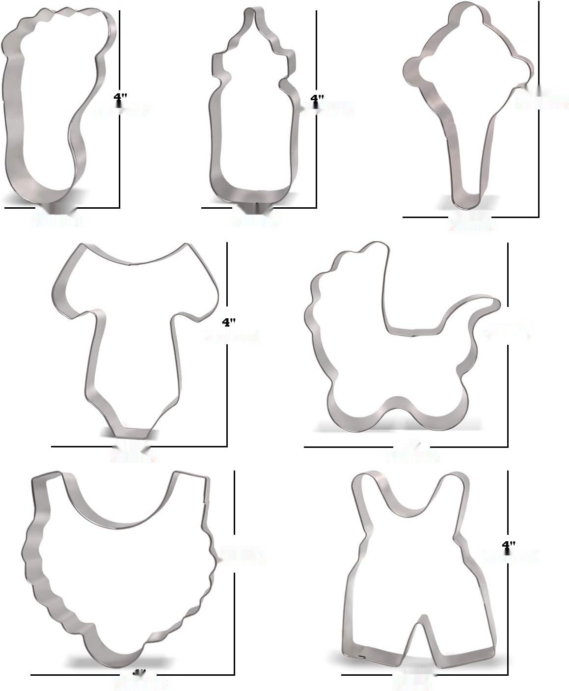 Zestaw foremek do wykrawania na przyjęcie baby shower: śpioszki, ślini