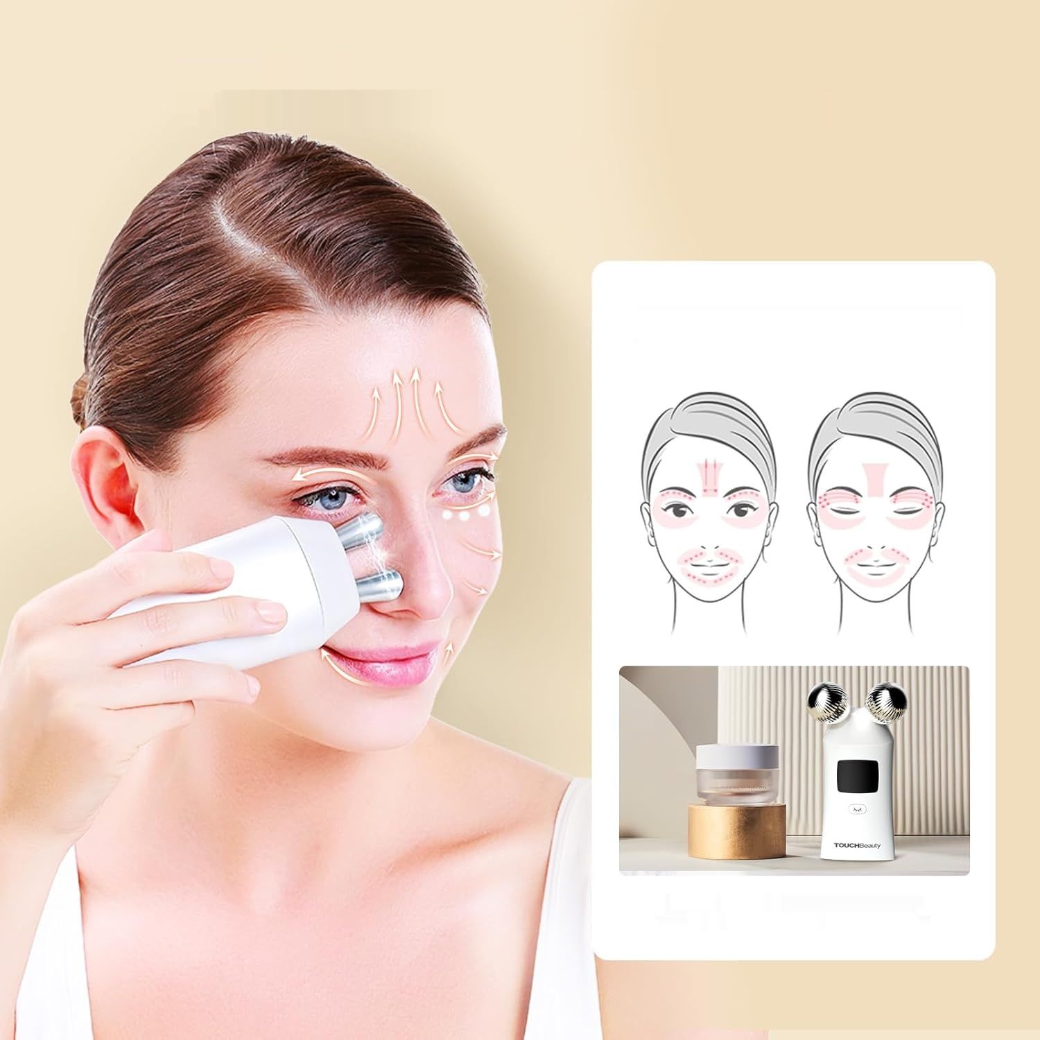 TOUCHBeauty AG-1767 – urządzenie do fototerapii LED 3 w 1 z mikoprądami