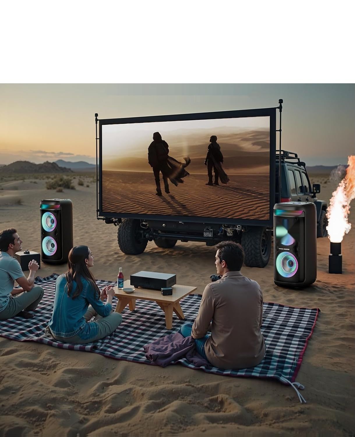 Karaoke Machine GREEN KEEPER GKD60 z 2 bezprzewodowymi mikrofonami – 400W przenośny głośnik Bluetooth