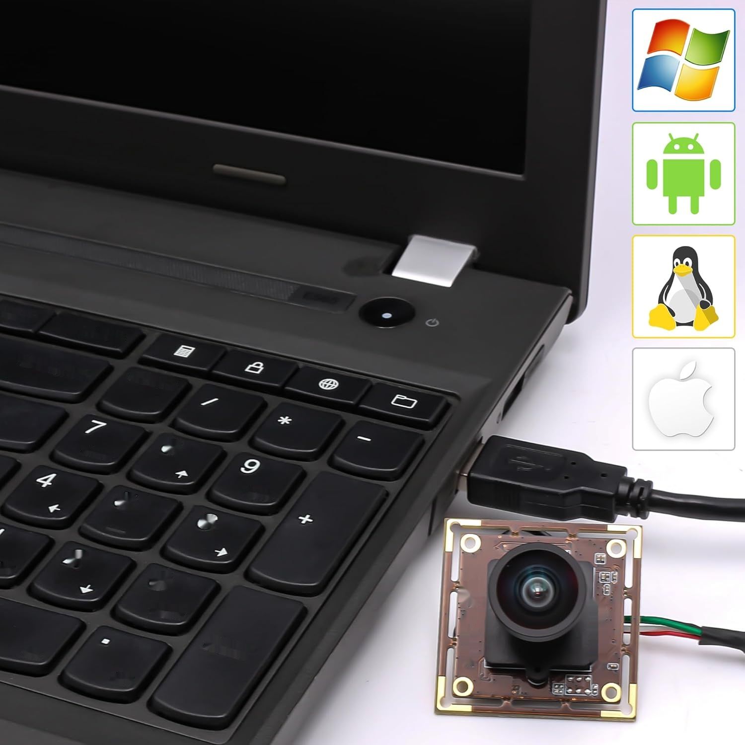 Svpro Kamera USB 16 MP z obiektywem szerokokątnym 120° do komputera i drukarki 3D