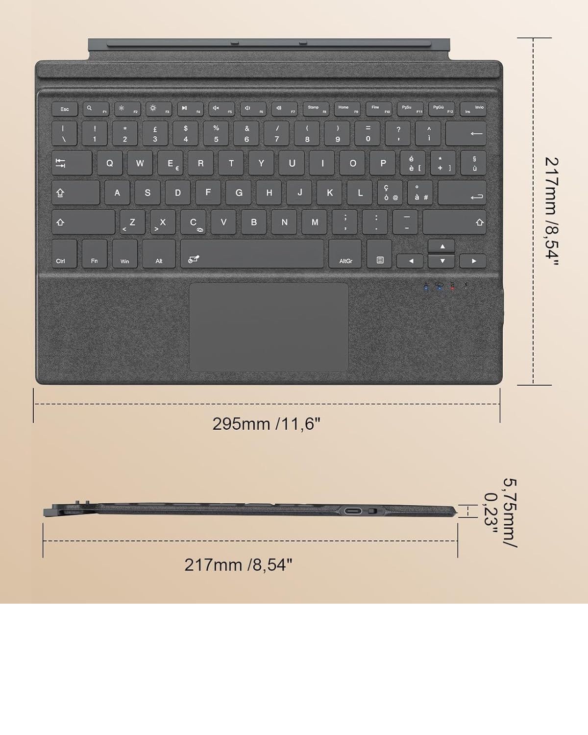 MoKo Klawiatura Włoska kompatybilna z Microsoft Surface PRO 7 Plus/PRO
