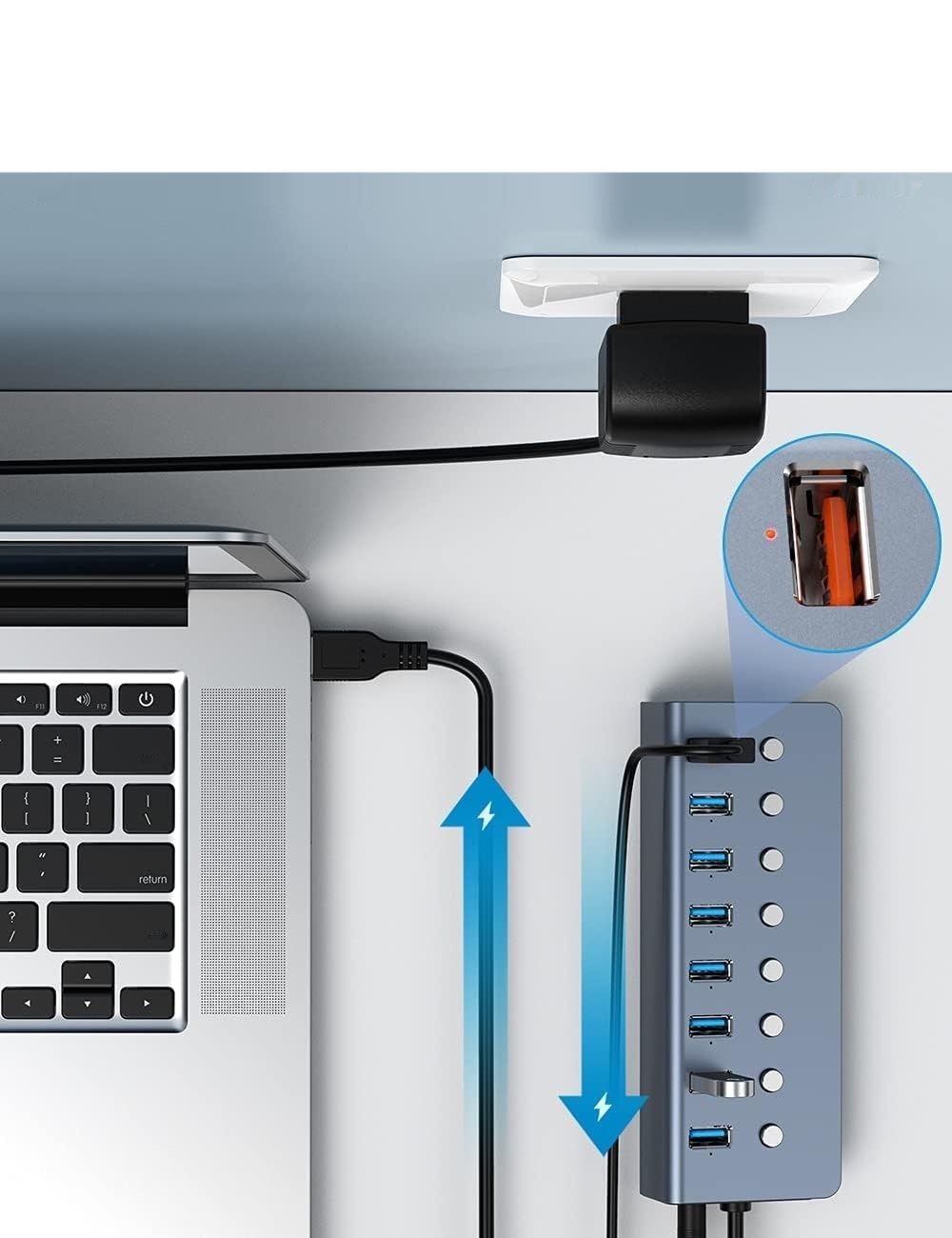 Hub USB 3.0 z zasilaniem 8-portowy SCHITEC