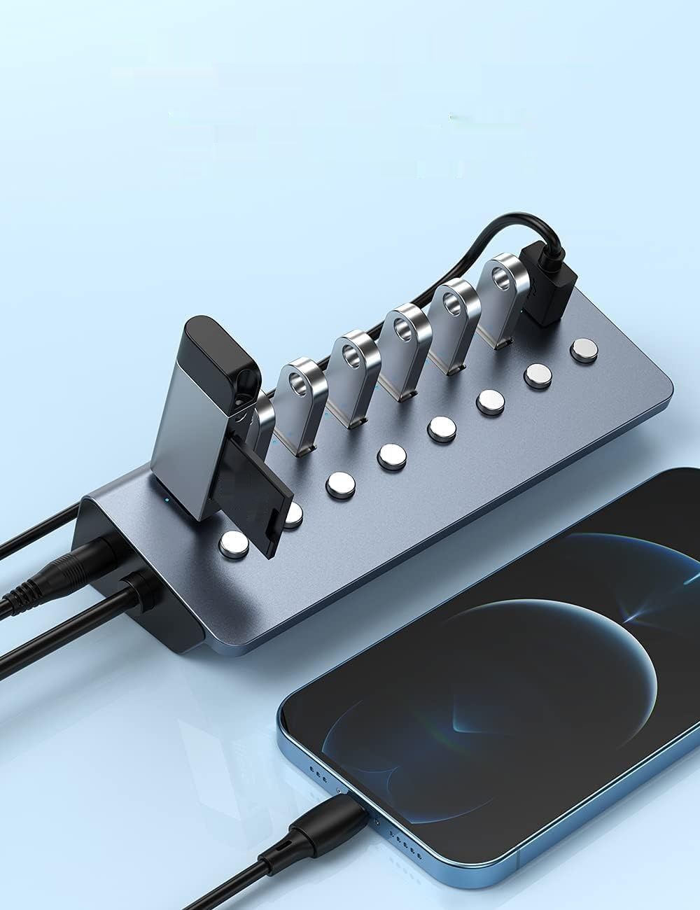 Hub USB 3.0 z zasilaniem 8-portowy SCHITEC