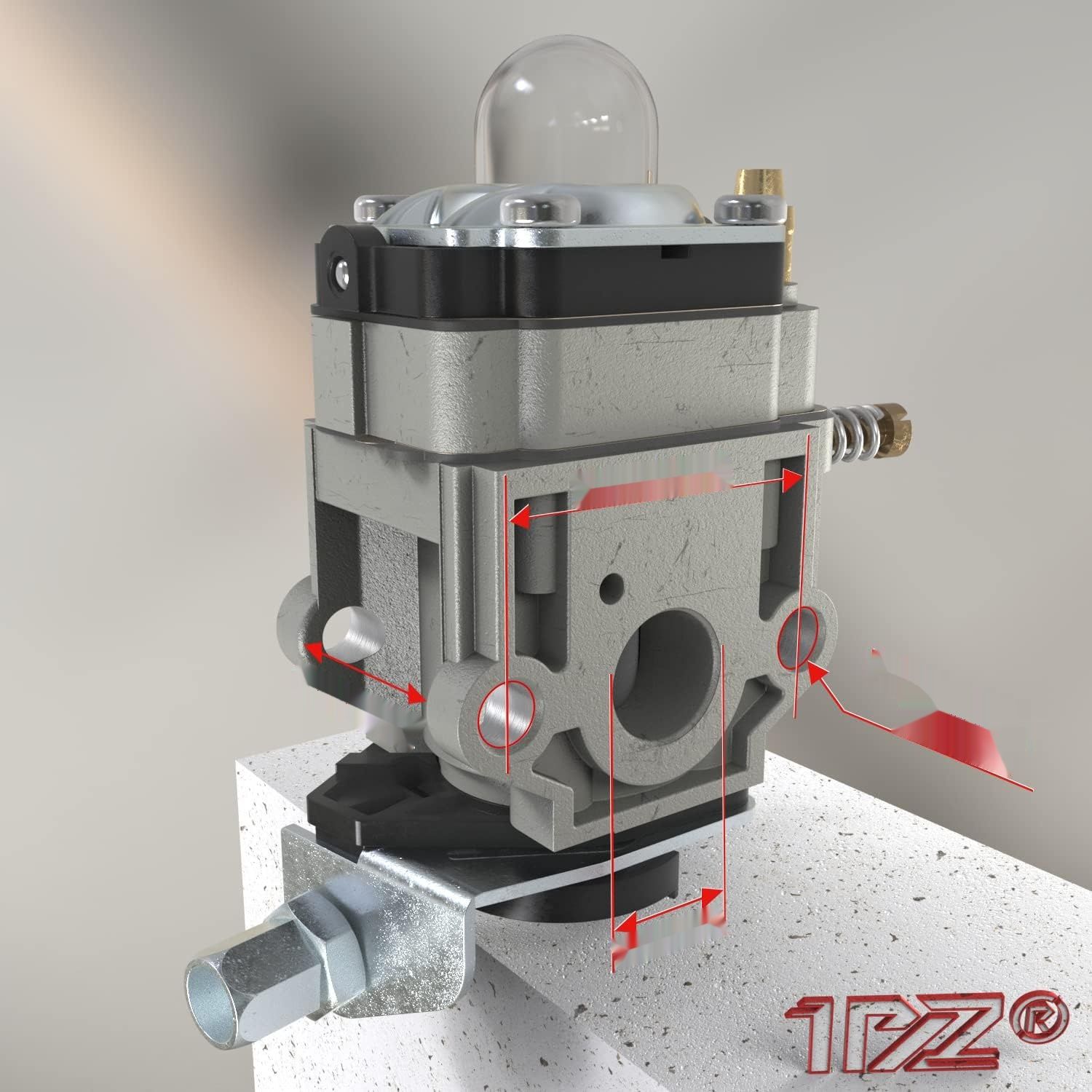 Zestaw gaźnika 1PZ CA1-F26 do silników wykaszarek 2-suwowych 22cc, 26c