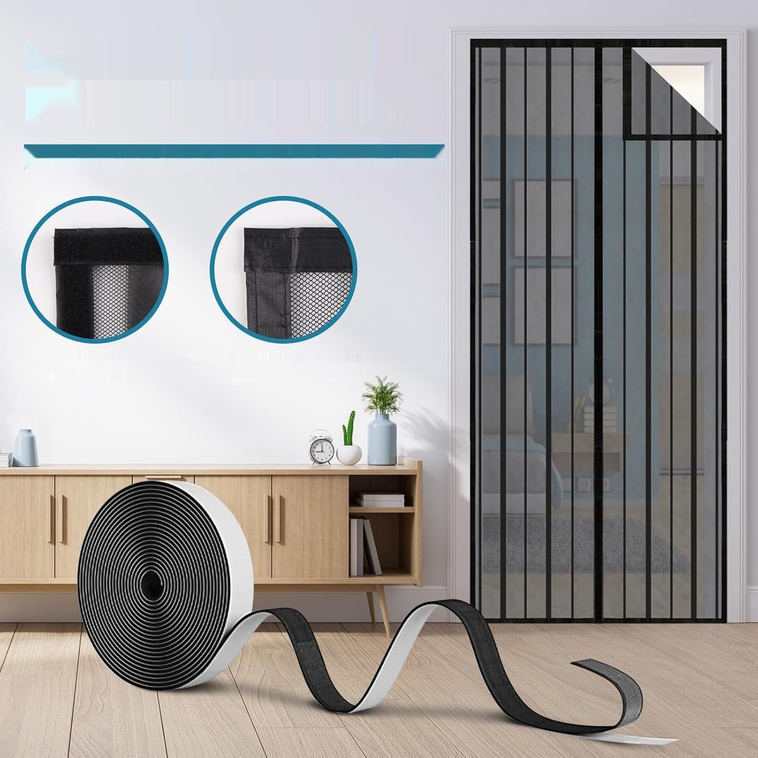 Zmienić foto na biały !!!! Sekey siatka magnetyczna na drzwi balkonowe bez wiercenia, zasłona ضدk