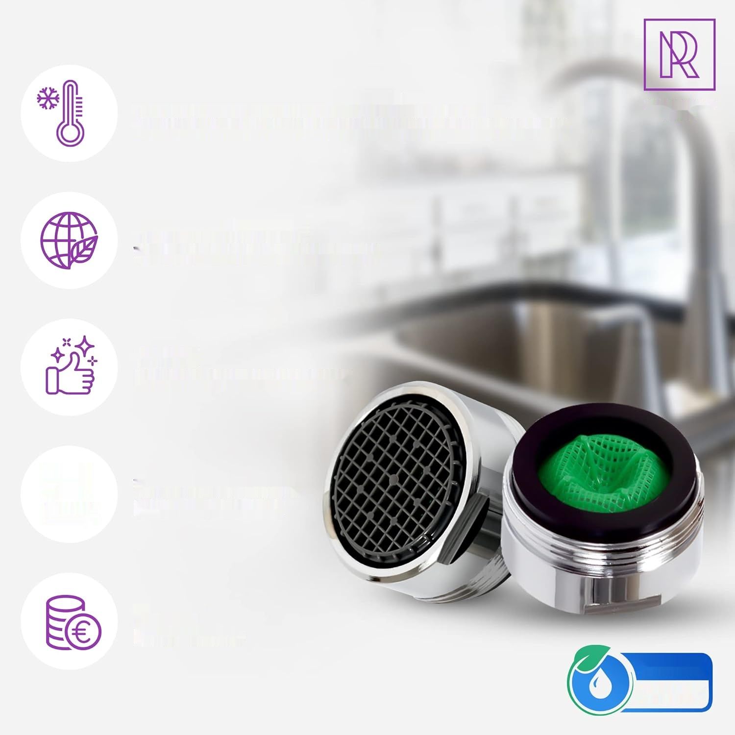 2 szt. perlatorów do baterii M24 z chromowanego mosiądzu – oszczędzacz