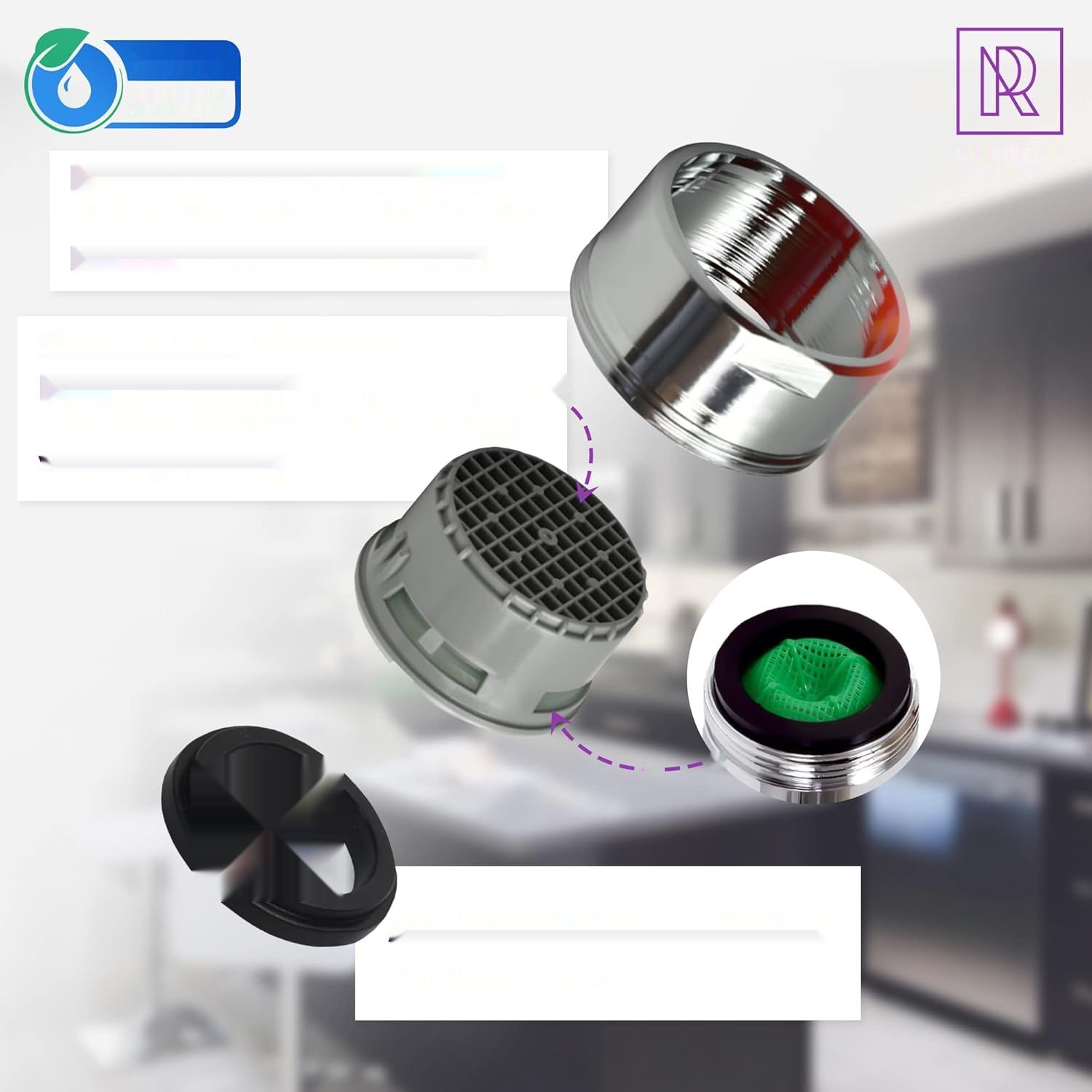 2 szt. perlatorów do baterii M24 z chromowanego mosiądzu – oszczędzacz